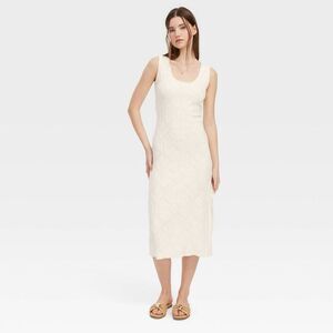 Roller Rabbit Strapless Cream Midi Dress